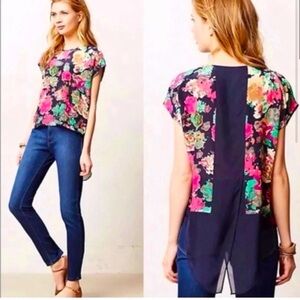 Anthropologie Maeve Floral Blouse